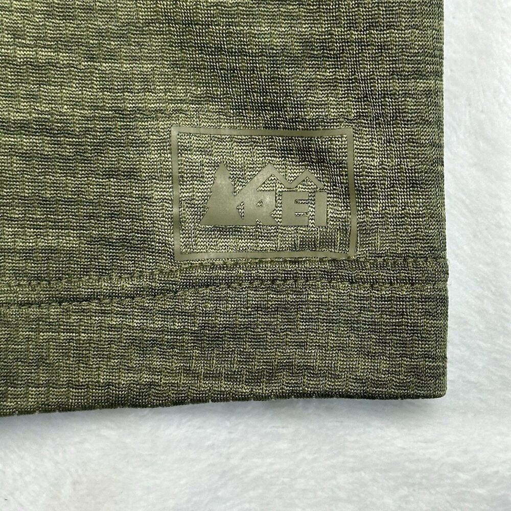 REI Men’s Large Green Quarter Zip Pullover Athletic Hiking Activewear Made USA - Picture 11 of 14